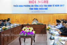 Phó Chủ tịch UBND tỉnh, Trưởng Ban Chỉ Đạo Tổng điều tra kinh tế tỉnh Nguyễn Văn Phương chủ trì Hội nghị