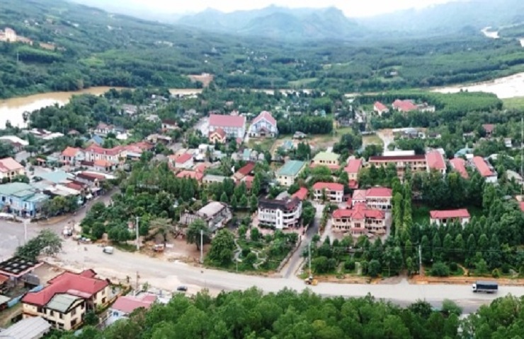 Un coin du bourg de Khe Tre - district de Nam Dong vu du haut