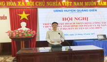 Đồng chí Nguyễn Tuấn Anh, Phó Chủ tịch UBND huyện phát biểu chỉ đạo tại hội nghị