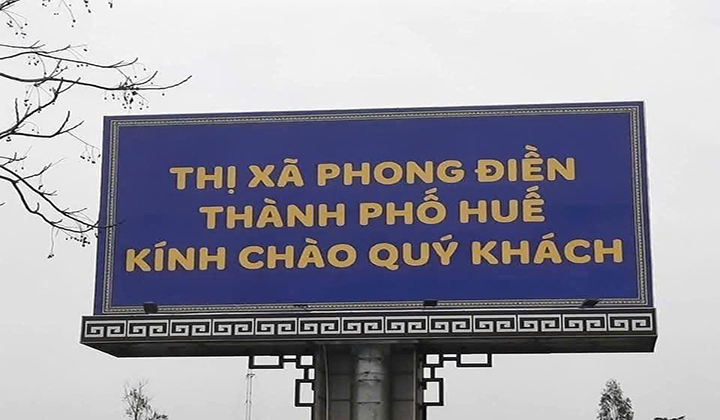 Nội dung bảng pano ở cửa ngõ phía Bắc đã được thay thế