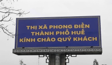 Nội dung bảng pano ở cửa ngõ phía Bắc đã được thay thế