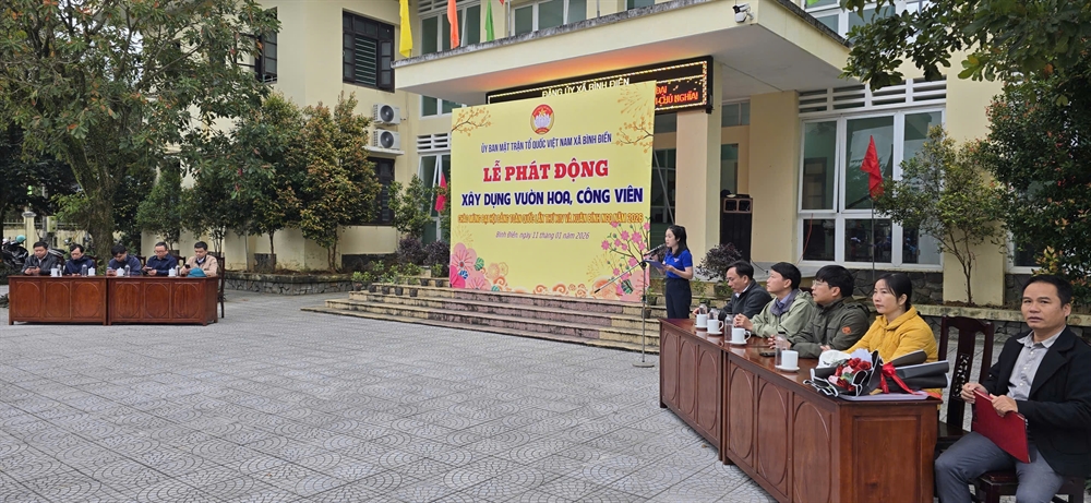 B&igrave;nh Điền: Ra qu&acirc;n thực hiện c&ocirc;ng tr&igrave;nh ch&agrave;o mừng Đại hội đại biểu to&agrave;n quốc lần thứ XIV của Đảng