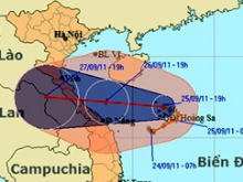 Vị trí và hướng đi của bão số 4 - Nguồn: Trung tâm Khí tượng thủy văn Trung ương