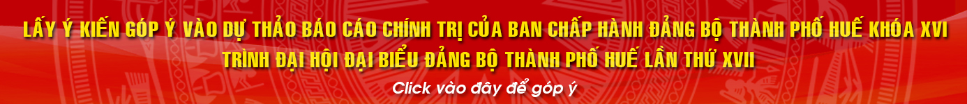 Lấy ý kiến góp ý vào dự thảo báo cáo chính trị của ban chấp hành Đảng bộ thành phố Huế khóa XVI, trình Đại hội đại biểu đảng bộ thành phố Huế lần thứ XVII